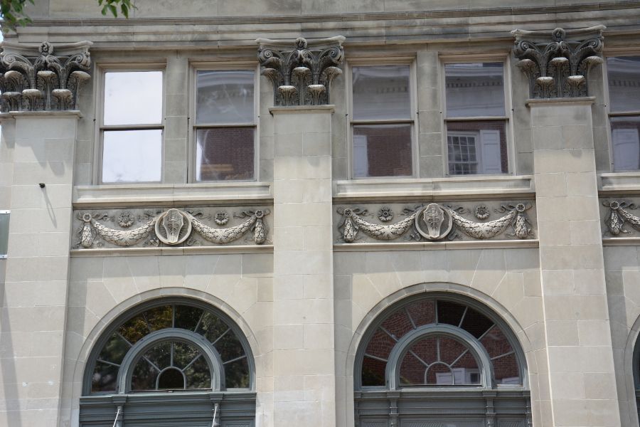 Lancaster City building architecture facade.
